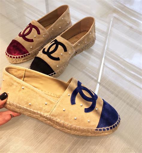 chanel shoes pearl toe|chanel espadrilles price euro.